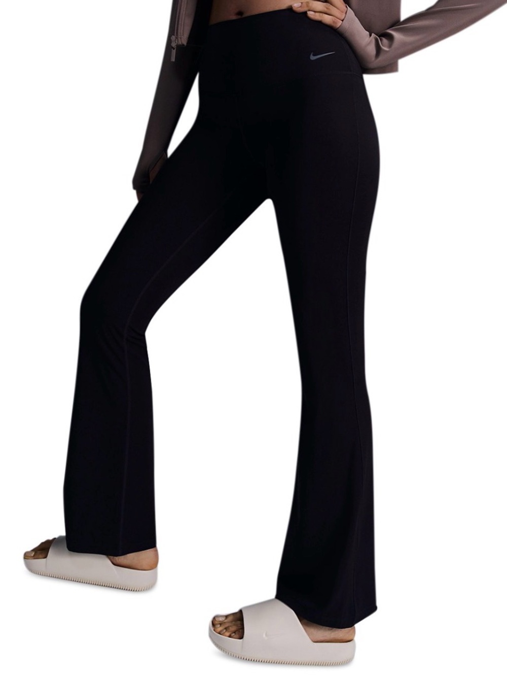 Nike Black Flare Leggings with Subtle Swoosh